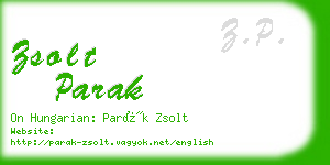 zsolt parak business card